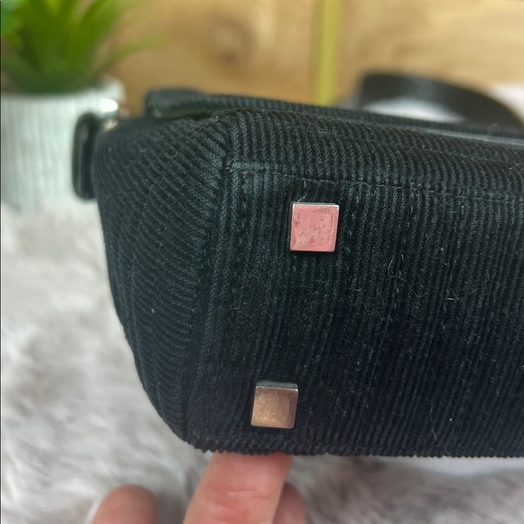 BALLY VINTAGE Black Corduroy Geometric Baguette Bag - PRISTINE - Picture 16 of 16